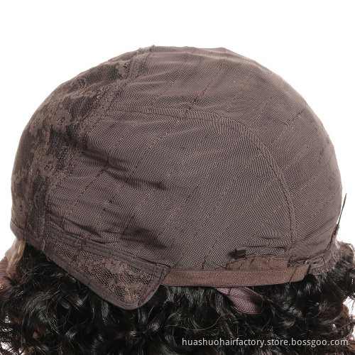 Medium Swiss Lace Cambodian 1B/30 Ombre Natural Black Human Deep Wave Lace Front Wig